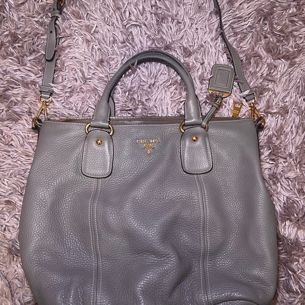 Prada Gray Leather Women's Bag